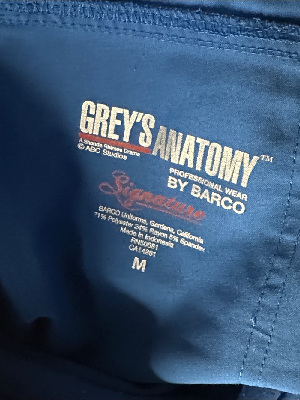Grey’s Anatomy Women’s by Barco Signature Empire Wrap Scrub Top in Royal Blue - Picture 4 of 5